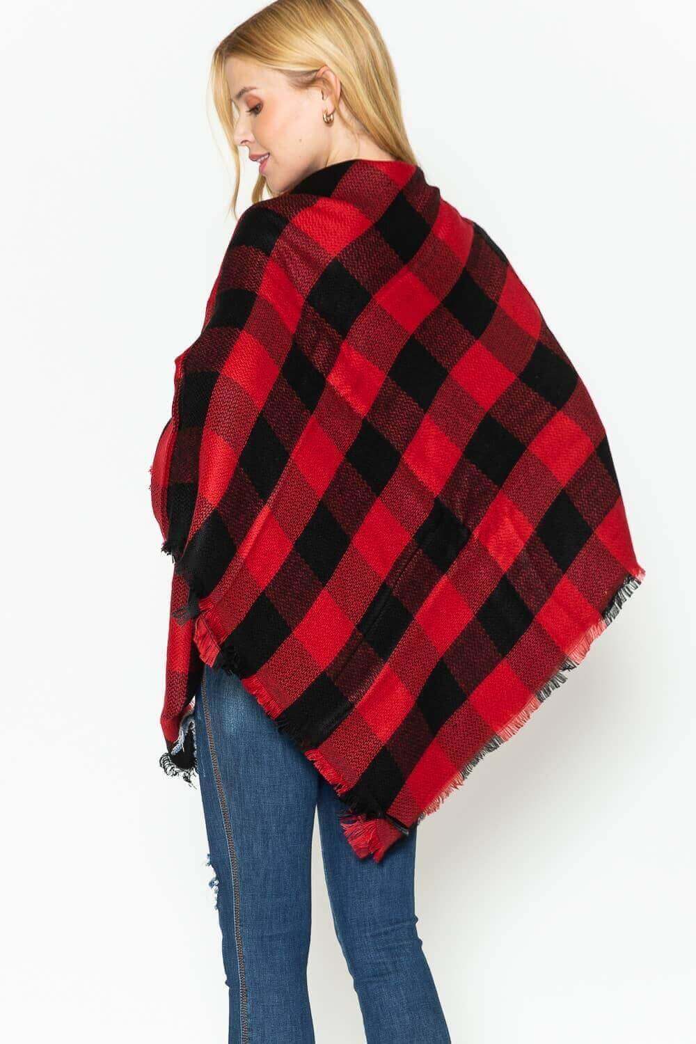 Black/Red Aurora Lux Buffalo Plaid Scarf | 2FruitBearers