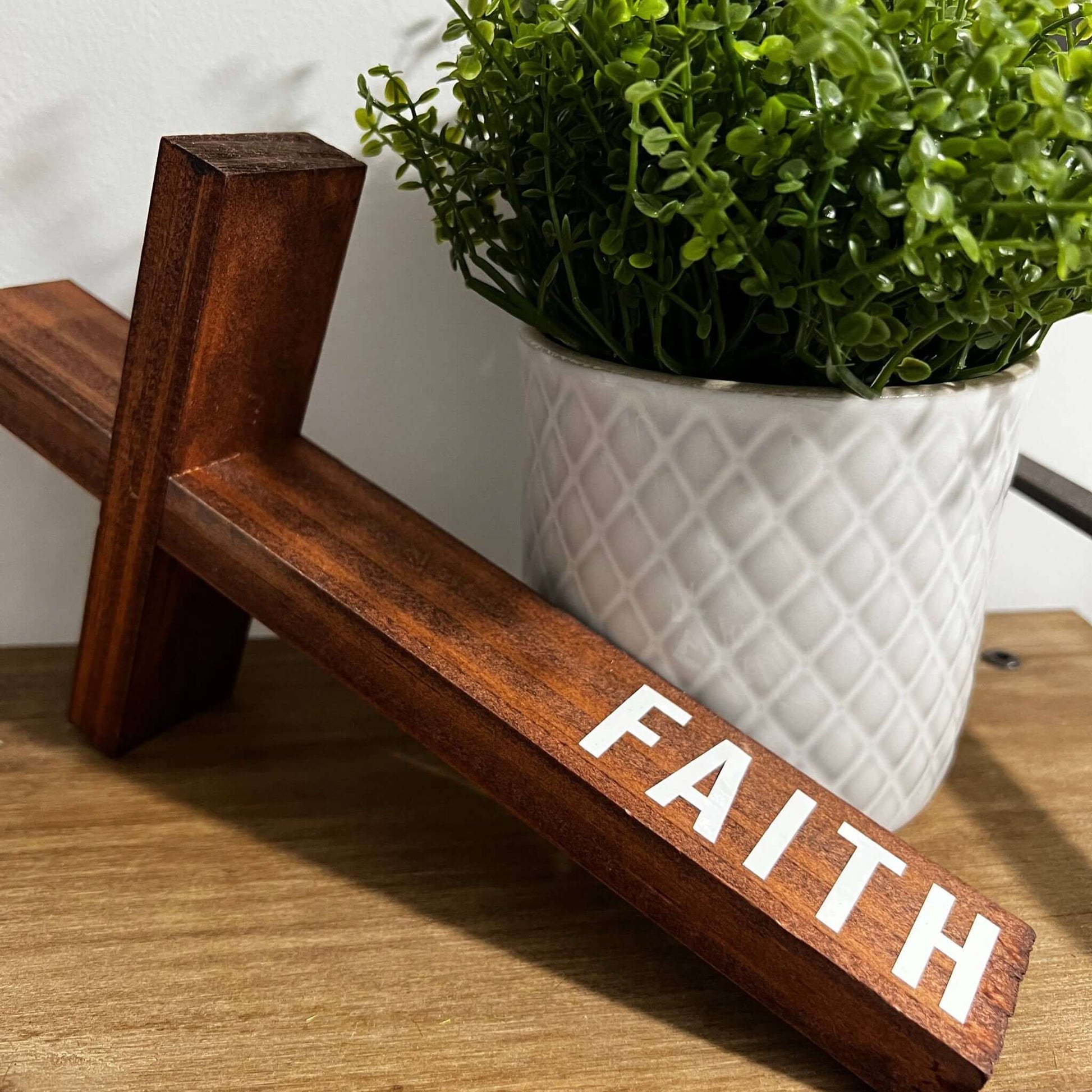 Block Faith Wood Cross Decor - Brown | 2FruitBearers