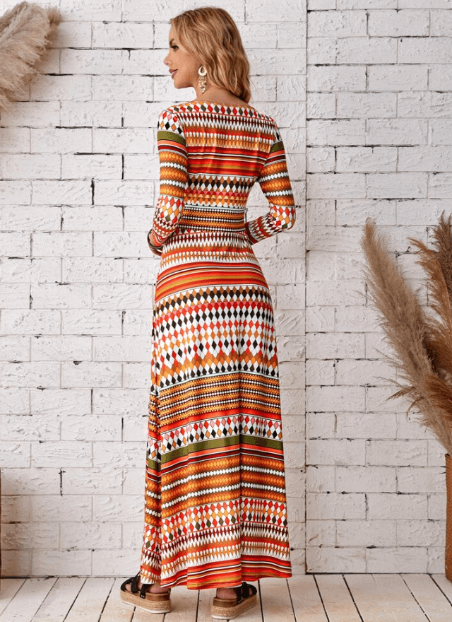 Boho Striped Stretch Maxi Dress | 2FruitBearers