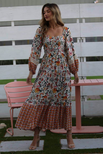 Callie Bohemian Floral Print Maxi Dress | 2FruitBearers