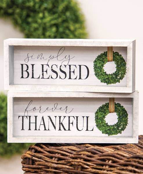 Christmas White Wood Block Signs