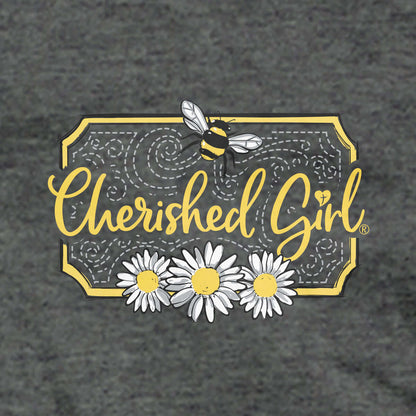 Cherished Girl Womens T-Shirt Bee Happy | 2FruitBearers