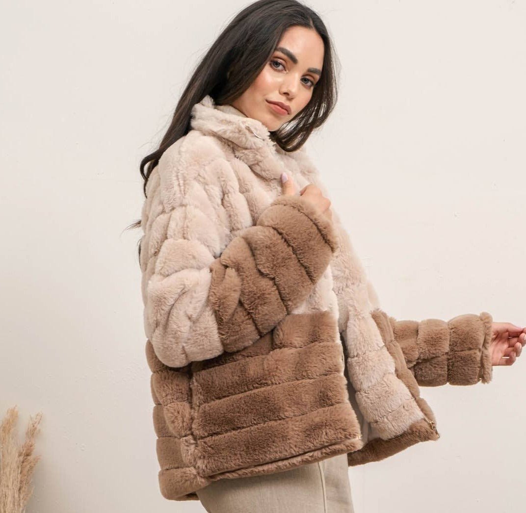 Cody Two-Tone Faux Fur Jacket | 2FruitBearers