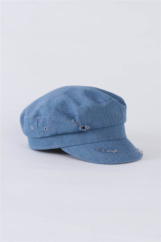 Denim Distressed Cabbie Hat | 2FruitBearers