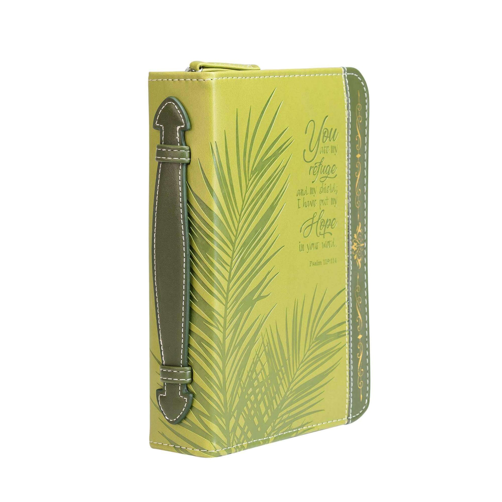 Divine Details: Green & Gold Palm Frond Bible Cover | 2FruitBearers
