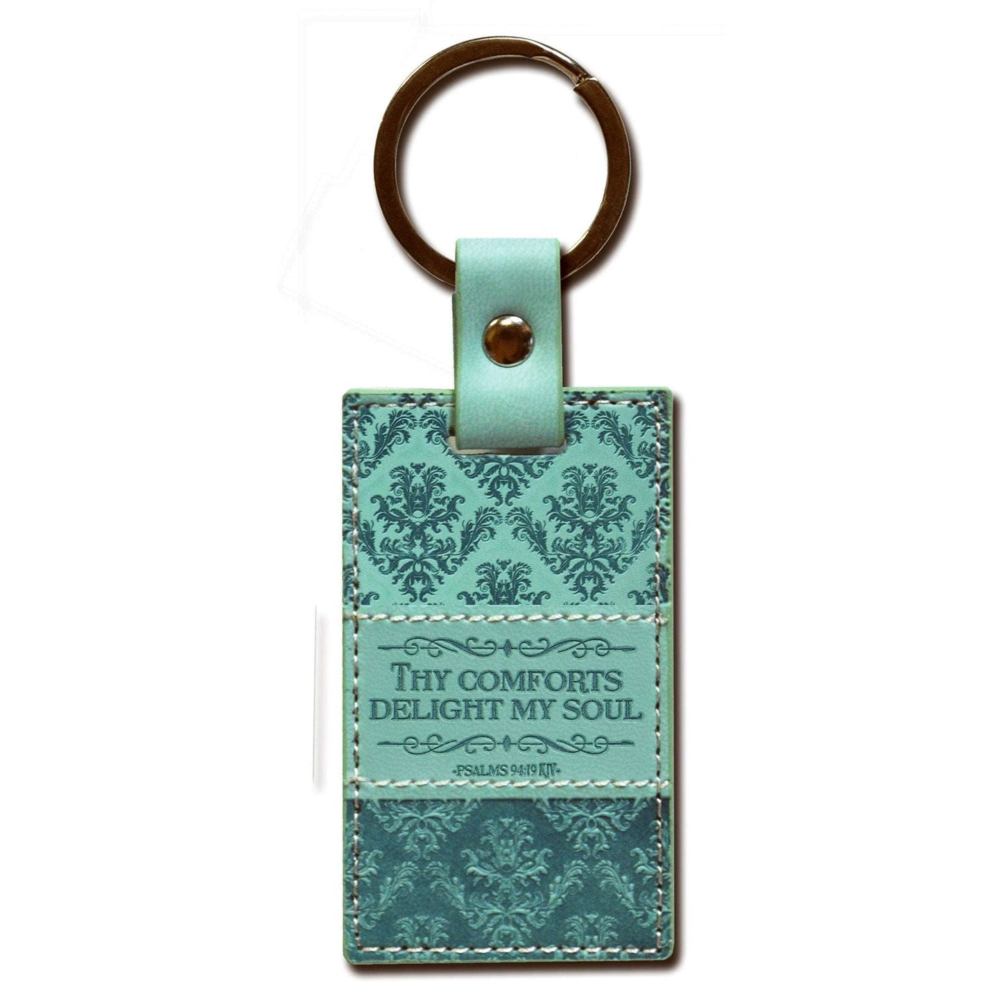 Divine Details: Thy Comforts Teal Green Keychain | 2FruitBearers