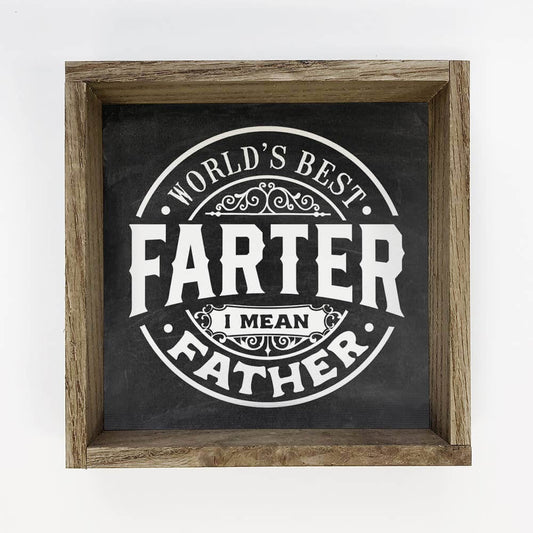 Worlds Best Father - Funny Fathers Day Gift Small - 11″ x 11″ x 1.3″ (27.9 x 27.9 x 3.3 cm)