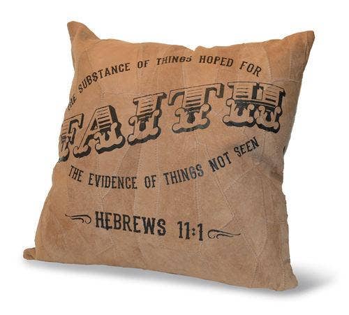 Faith Recycled Leather Pillow | 2FruitBearers