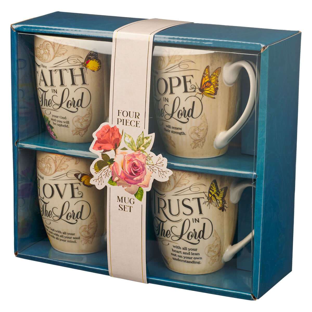 Faith Trust Hope and Love Floral Mug Set | 2FruitBearers