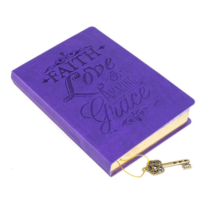 Faux Leather Purple Faith Love & Grace Journal | 2FruitBearers