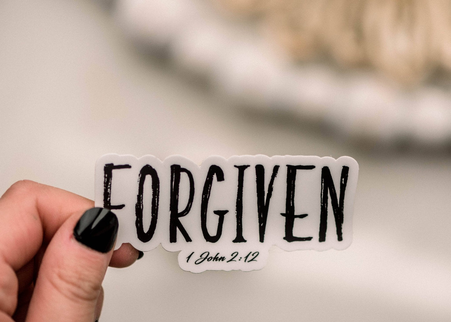Forgiven Scripture Vinyl Sticker, 3x3 in | 2FruitBearers