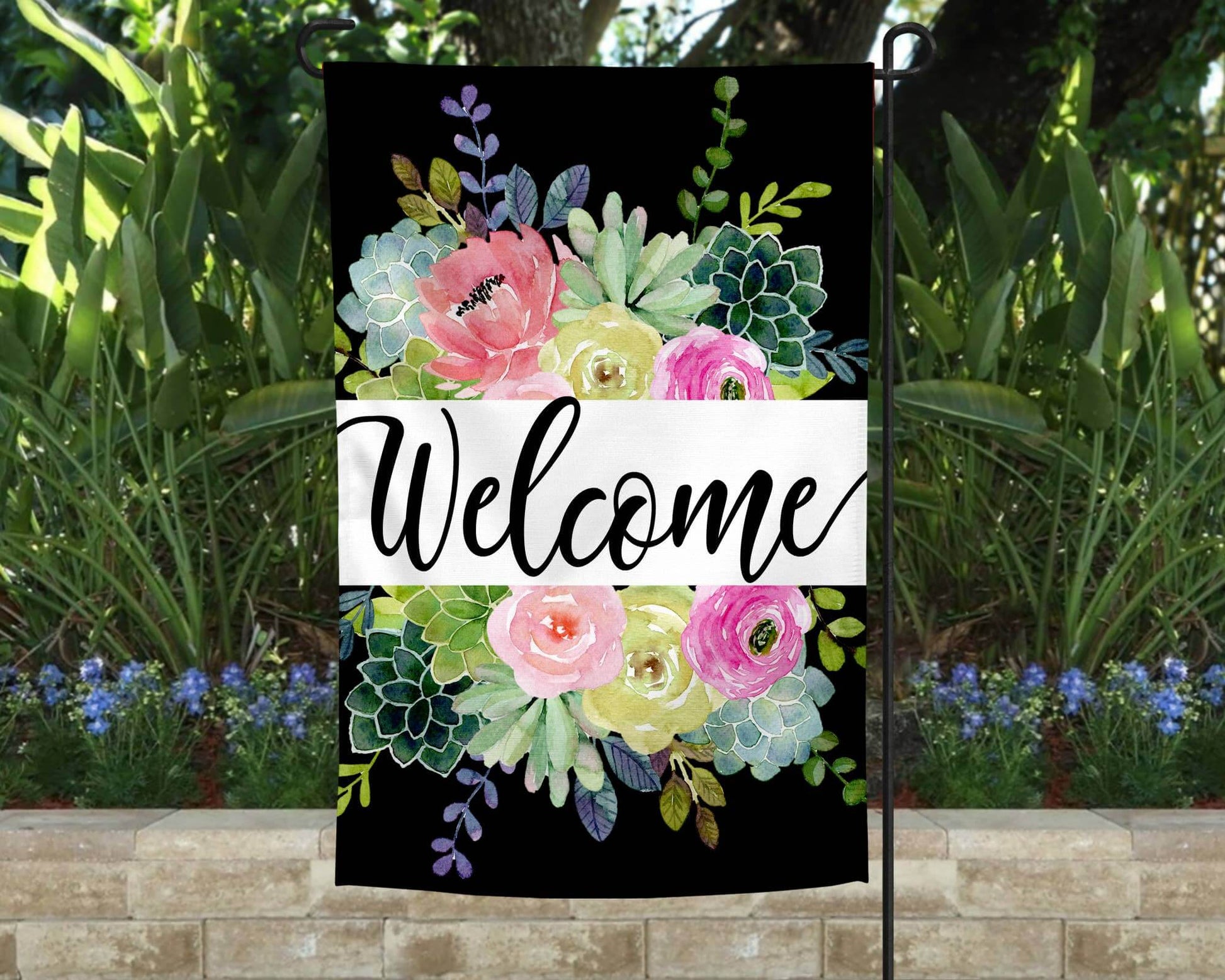 Garden Flag - Welcome Floral Succulents | 2FruitBearers