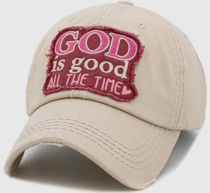 God Is Good All the Time Washed Vintage Ballcap | 2FruitBearers