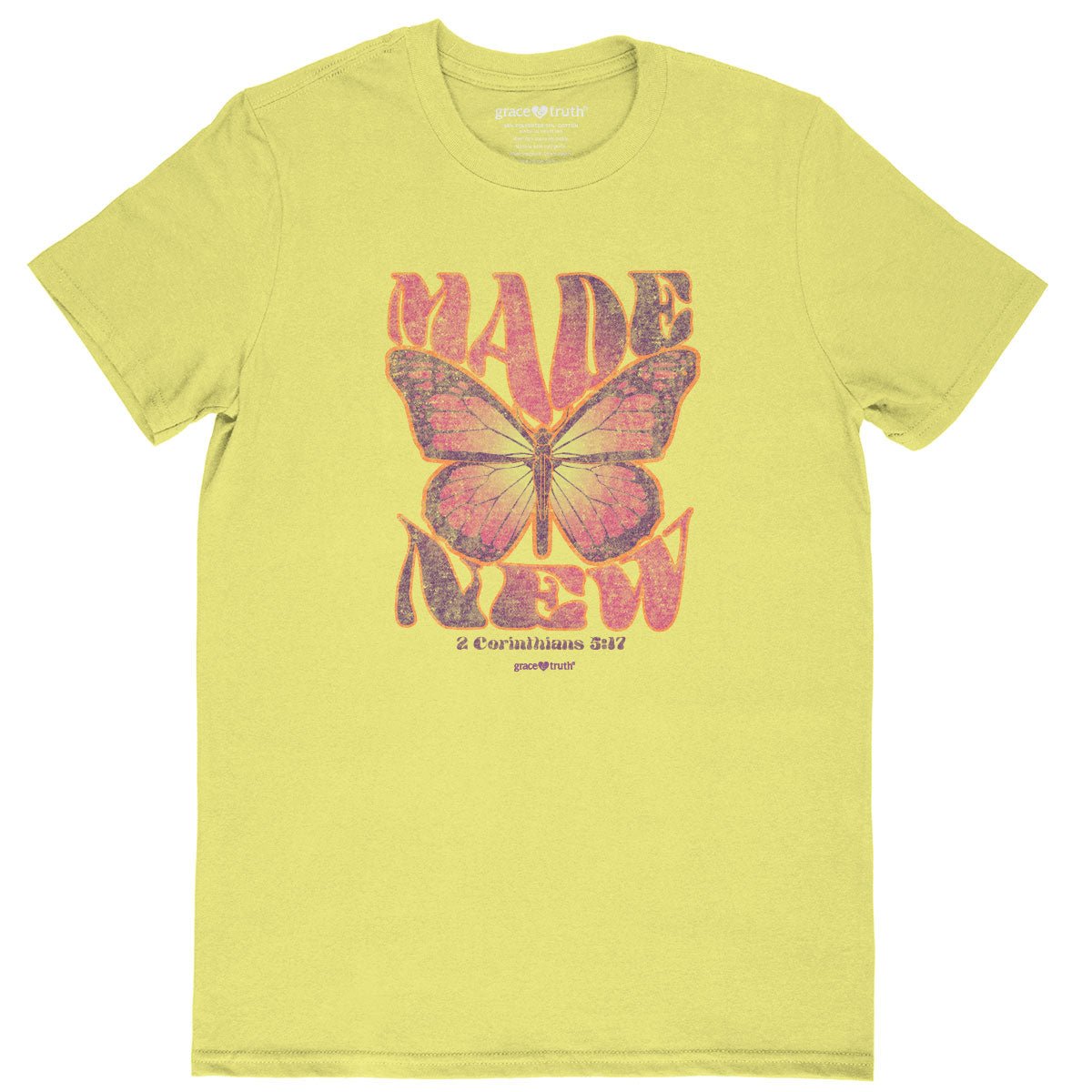 grace & truth Womens T-Shirt Made New Butterfly | 2FruitBearers