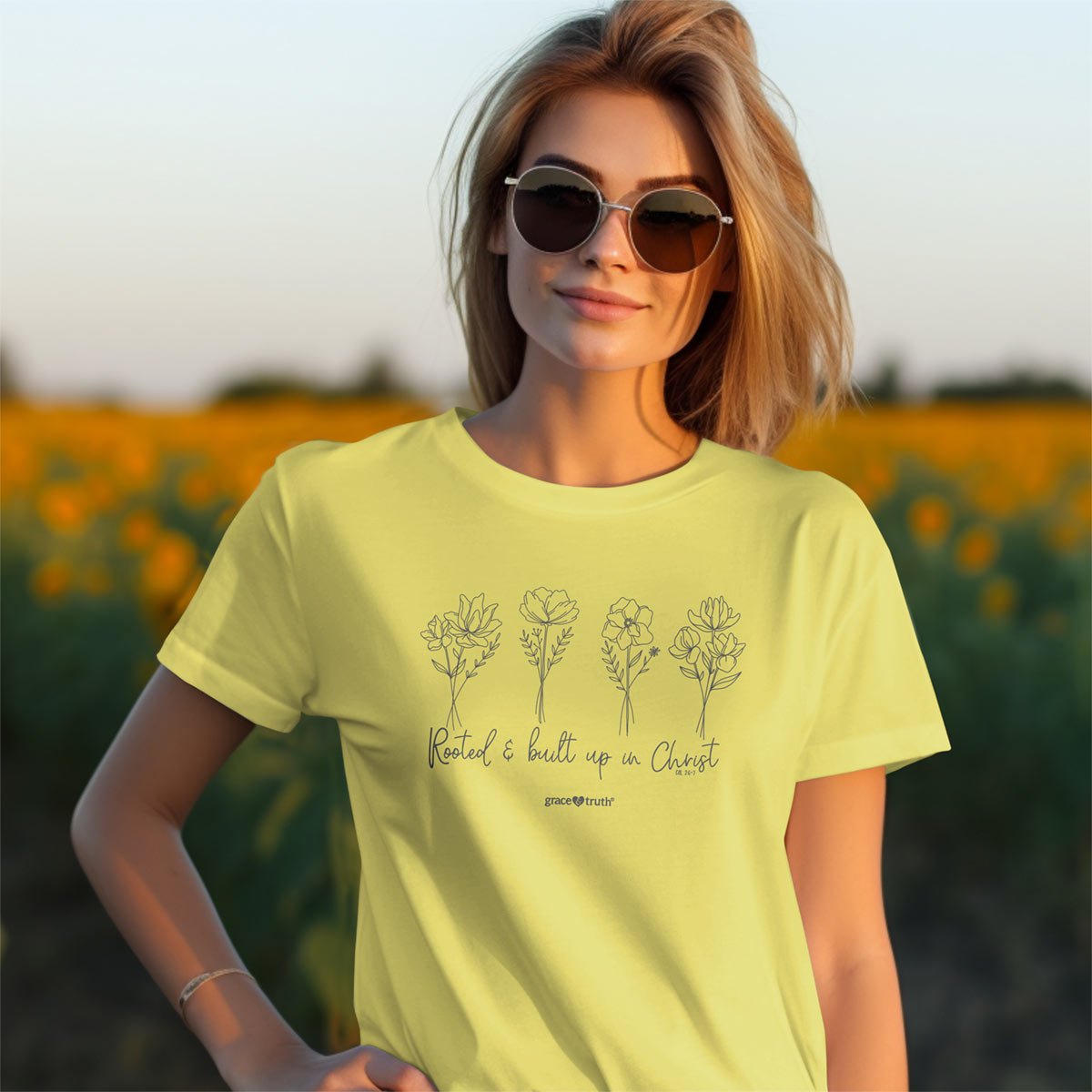grace & truth Womens T-Shirt Rooted And Built Up | 2FruitBearers