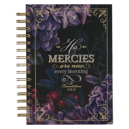 His Mercies are New Amethyst Purple Wirebound Journal - Lamentations 3:22-23 | 2FruitBearers