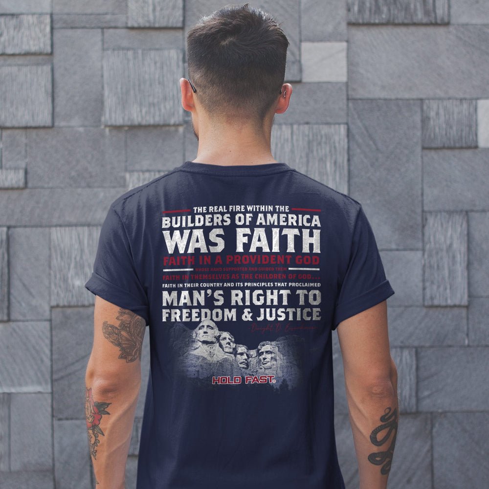 HOLD FAST Mens T-Shirt Builders Of America/Rushmore | 2FruitBearers