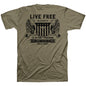 HOLD FAST Mens T-Shirt Live Free Eagles | 2FruitBearers