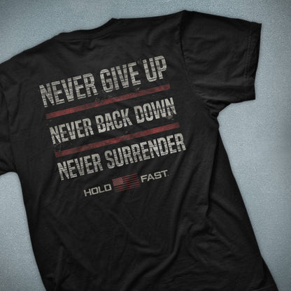 HOLD FAST Mens T-Shirt Never Give Up | 2FruitBearers