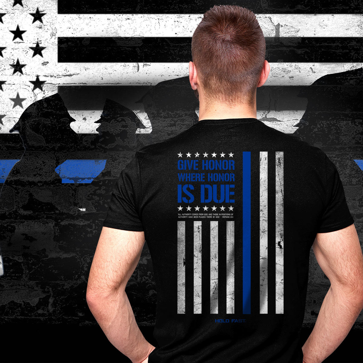 Hold Fast Mens T-Shirt Police Flag | 2FruitBearers