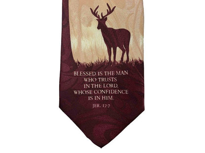 Jeremiah 17:7 Deer Polyester Tie | 2FruitBearers