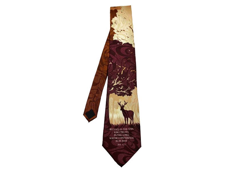 Jeremiah 17:7 Deer Polyester Tie | 2FruitBearers