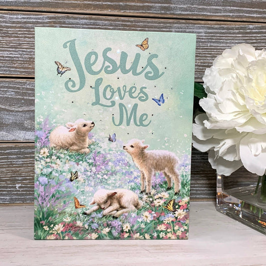 Jesus Loves Me 8x6 Lighted Tabletop Canvas | 2FruitBearers