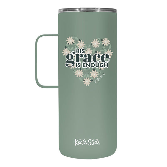 Kerusso 22 oz Stainless Steel Mug With Handle His Grace Is Enough | 2FruitBearers