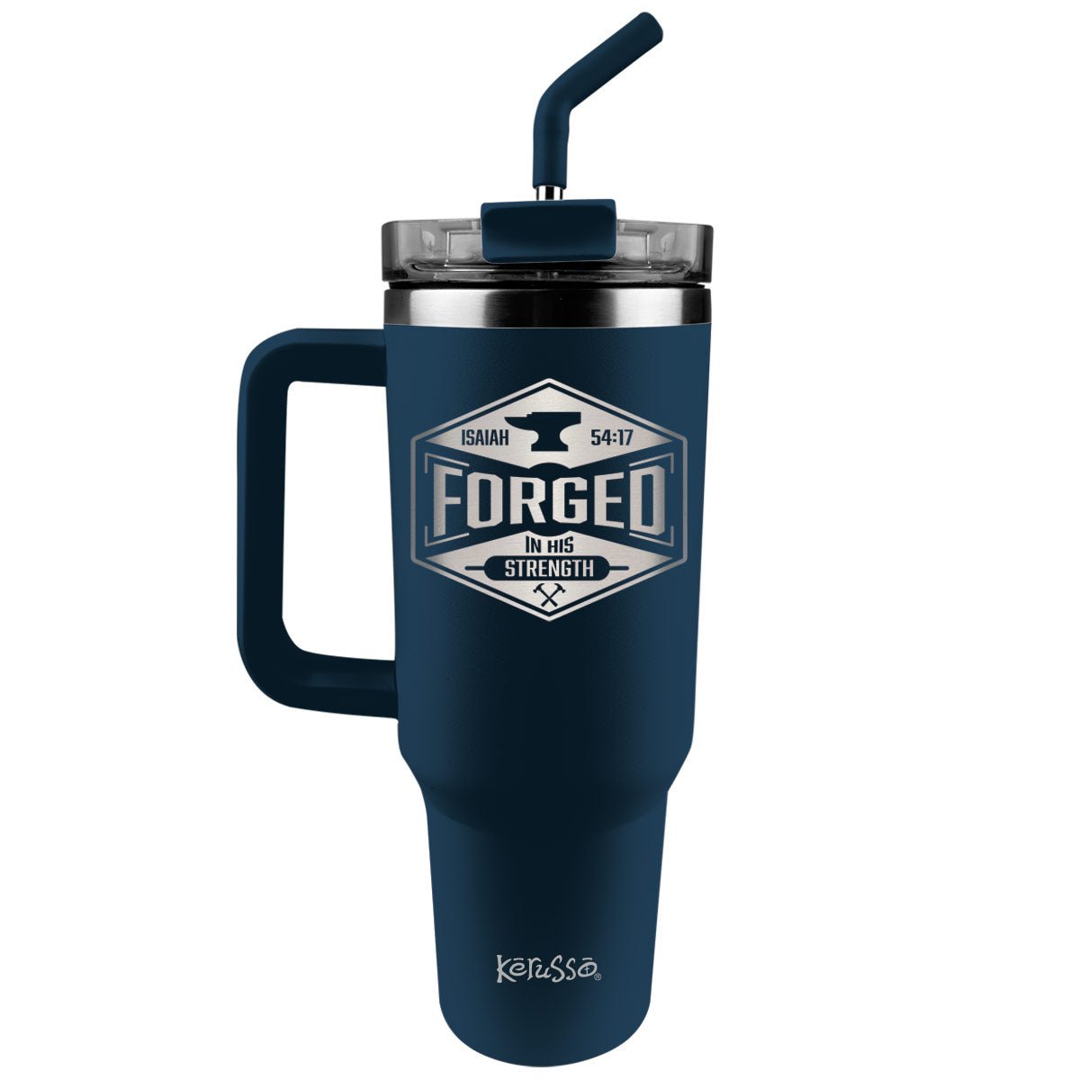 Kerusso 40 oz Stainless Steel Mug With Straw Forged | 2FruitBearers