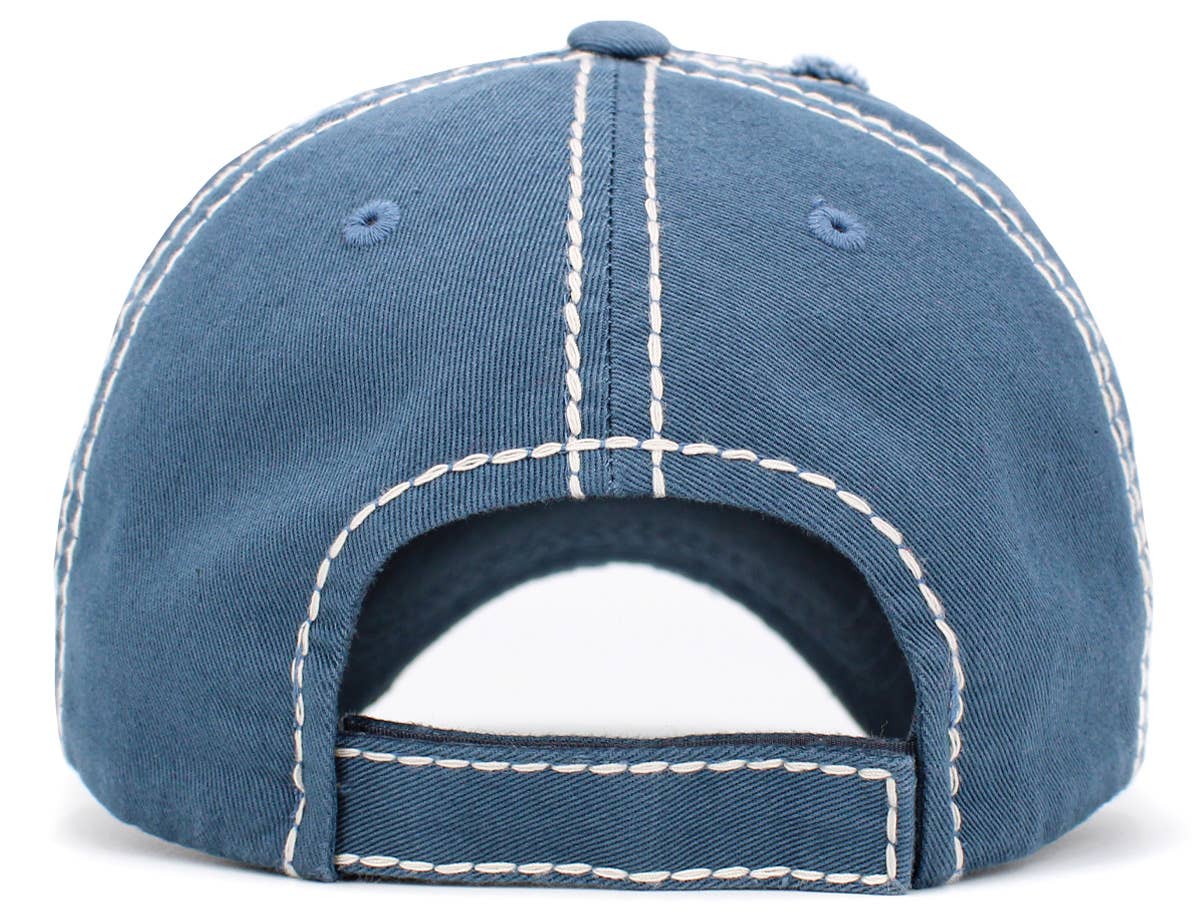 Life Is Better With Jesus Washed Vintage Blue Ballcap | 2FruitBearers