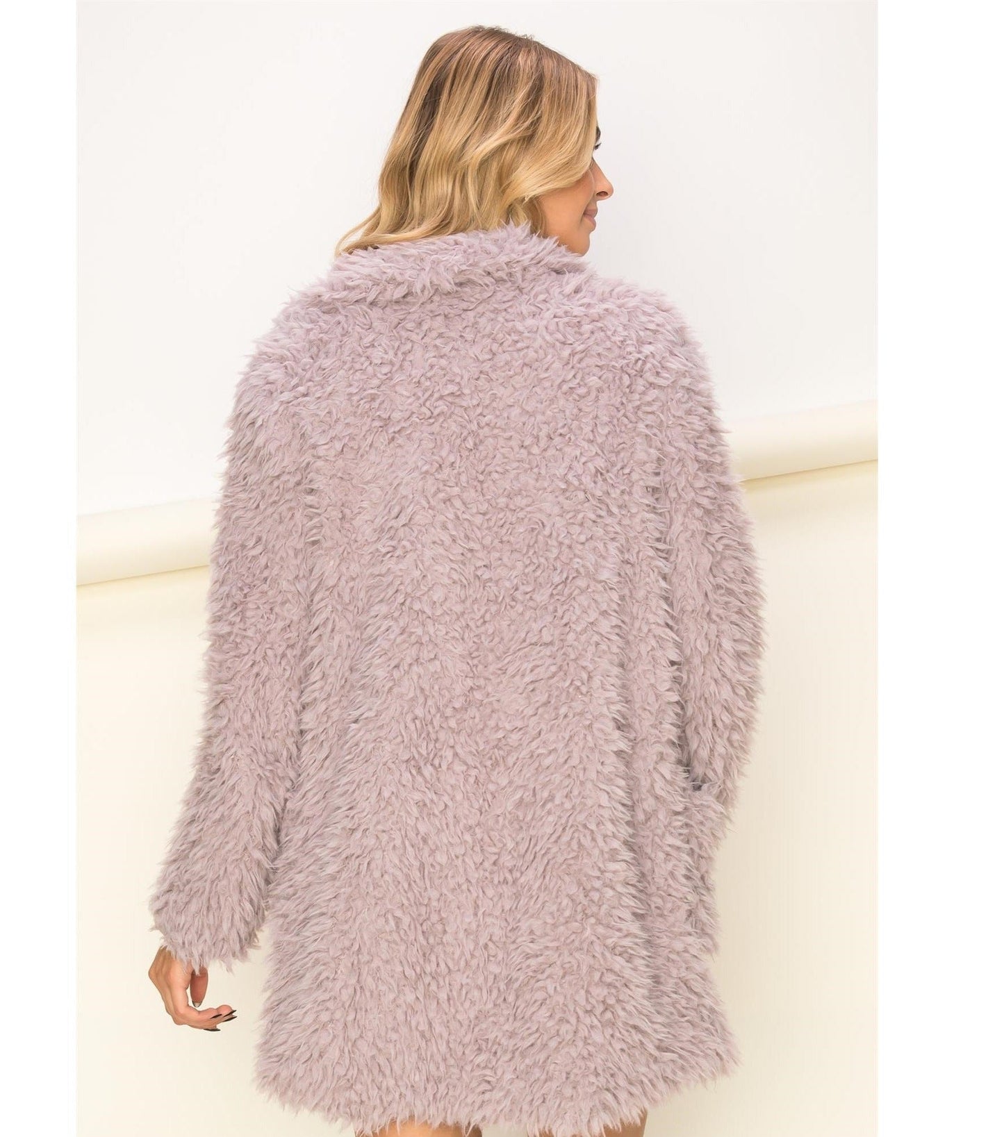 Mel Marie Lavender Oversized Long Sleeve Fur Coat | 2FruitBearers