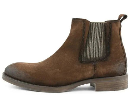 Men's Asher Genuine Suede Leather Brown Boots | 2FruitBearers