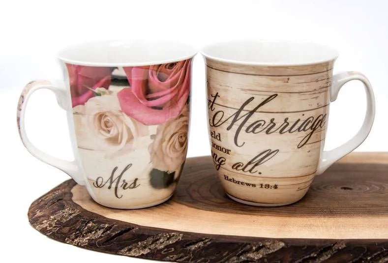 Mr & Mrs Let Marriage Be Stoneware Mug Set 16 oz | 2FruitBearers