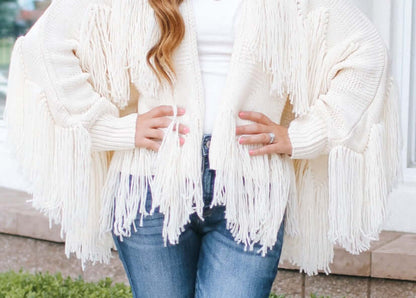 Off-White Chelsey Long Sleeve Fringe Cardigan | 2FruitBearers