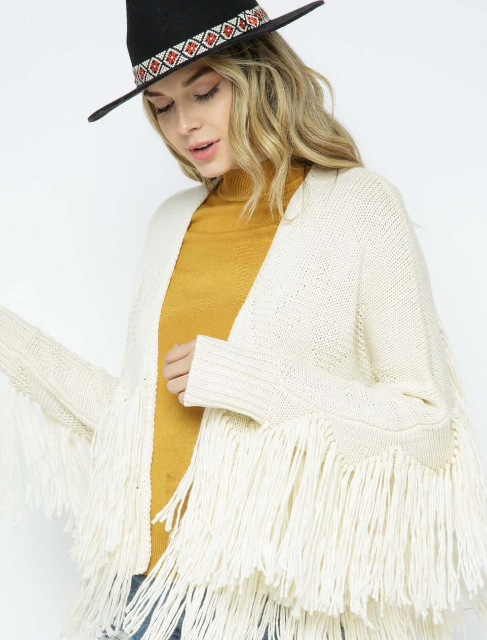 Off-White Chelsey Long Sleeve Fringe Cardigan | 2FruitBearers