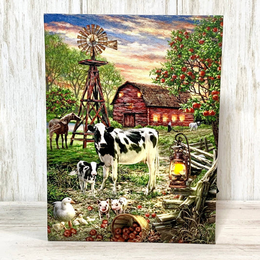 Old Country Farm 8x6 Lighted Tabletop Canvas | 2FruitBearers