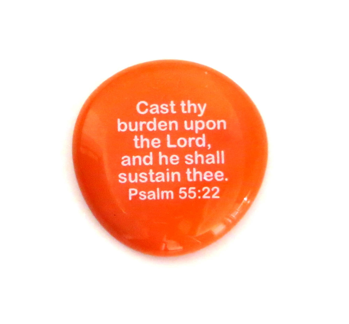 Scripture Glass Stone: Cast Thy Burden...Psalm 55:22 | 2FruitBearers