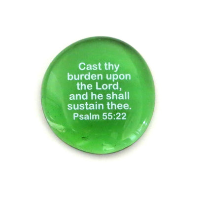 Scripture Glass Stone: Cast Thy Burden...Psalm 55:22 | 2FruitBearers