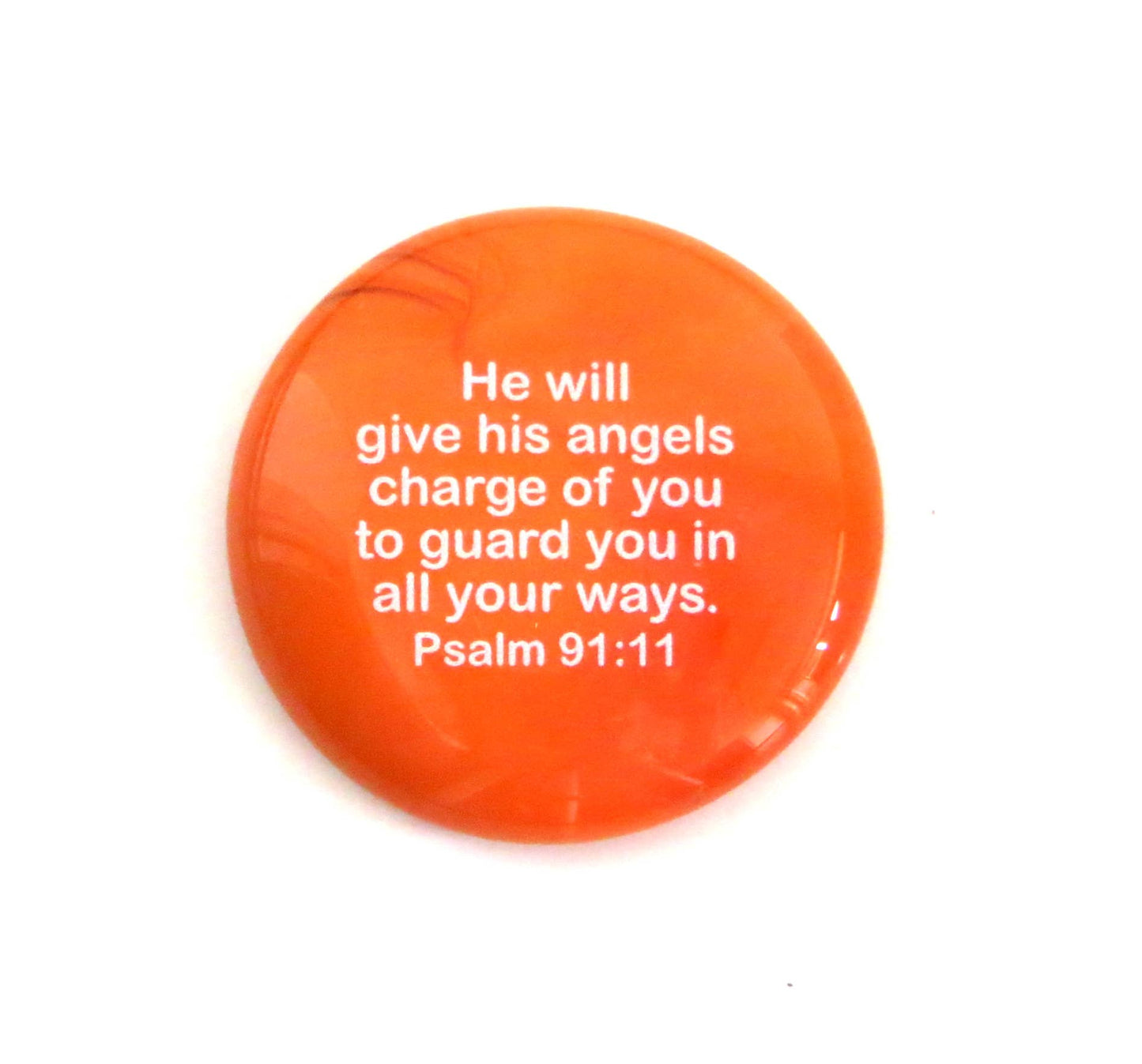 Scripture Glass Stone: He Will Give His Angels...Psalm 91:11 | 2FruitBearers
