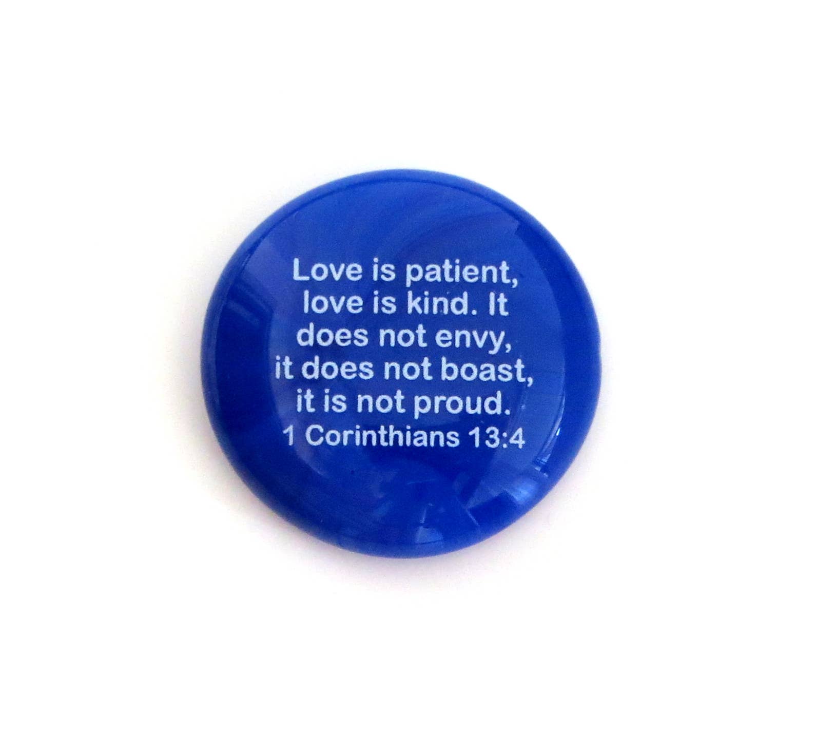 Scripture Glass Stone: Love is Patient..1 Corinthians 13:4 | 2FruitBearers