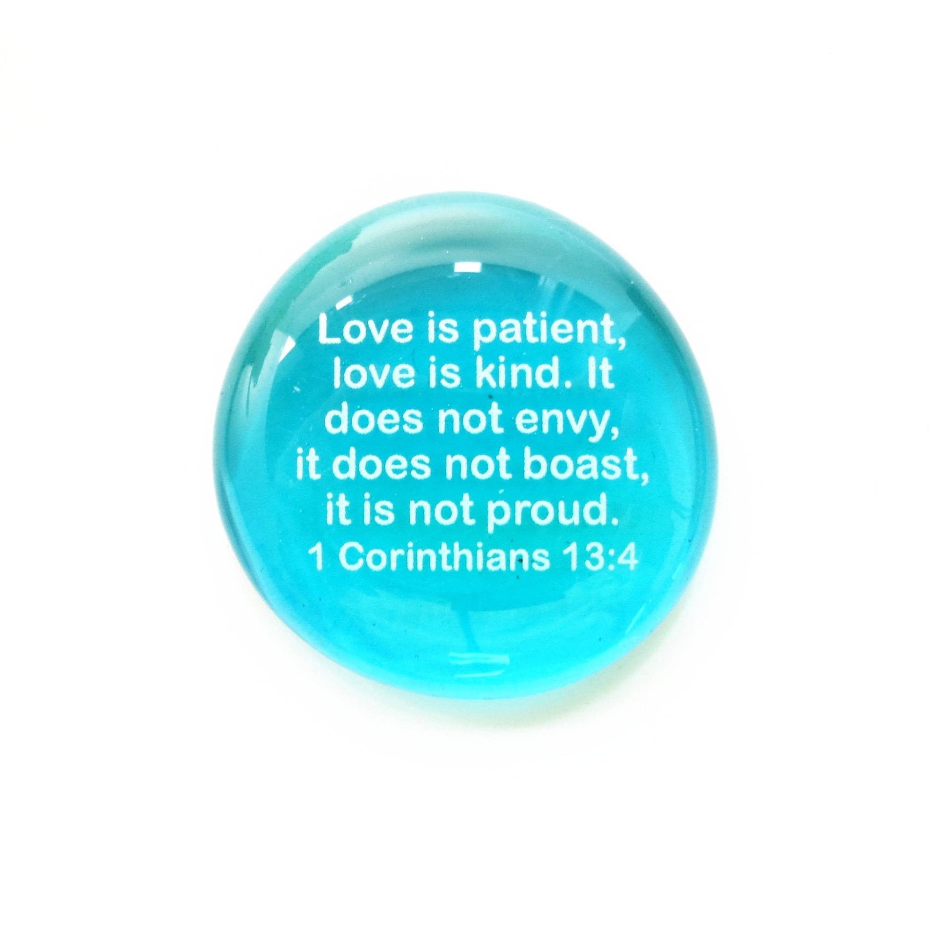 Scripture Glass Stone: Love is Patient..1 Corinthians 13:4 | 2FruitBearers