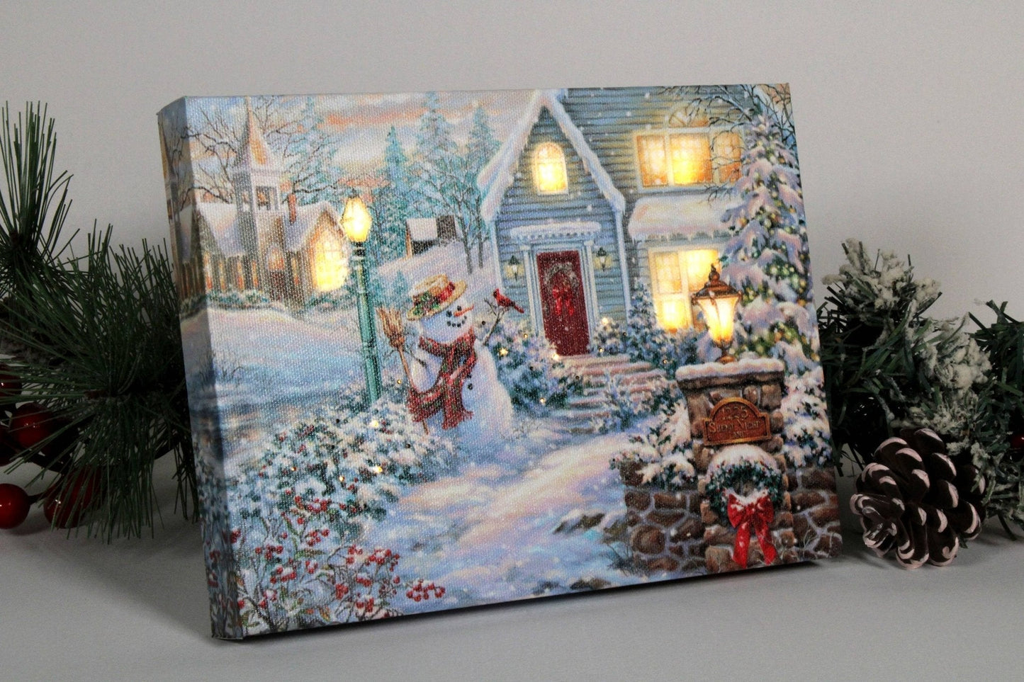 Silent Night Lane 8x6 Lighted Tabletop Canvas | 2FruitBearers