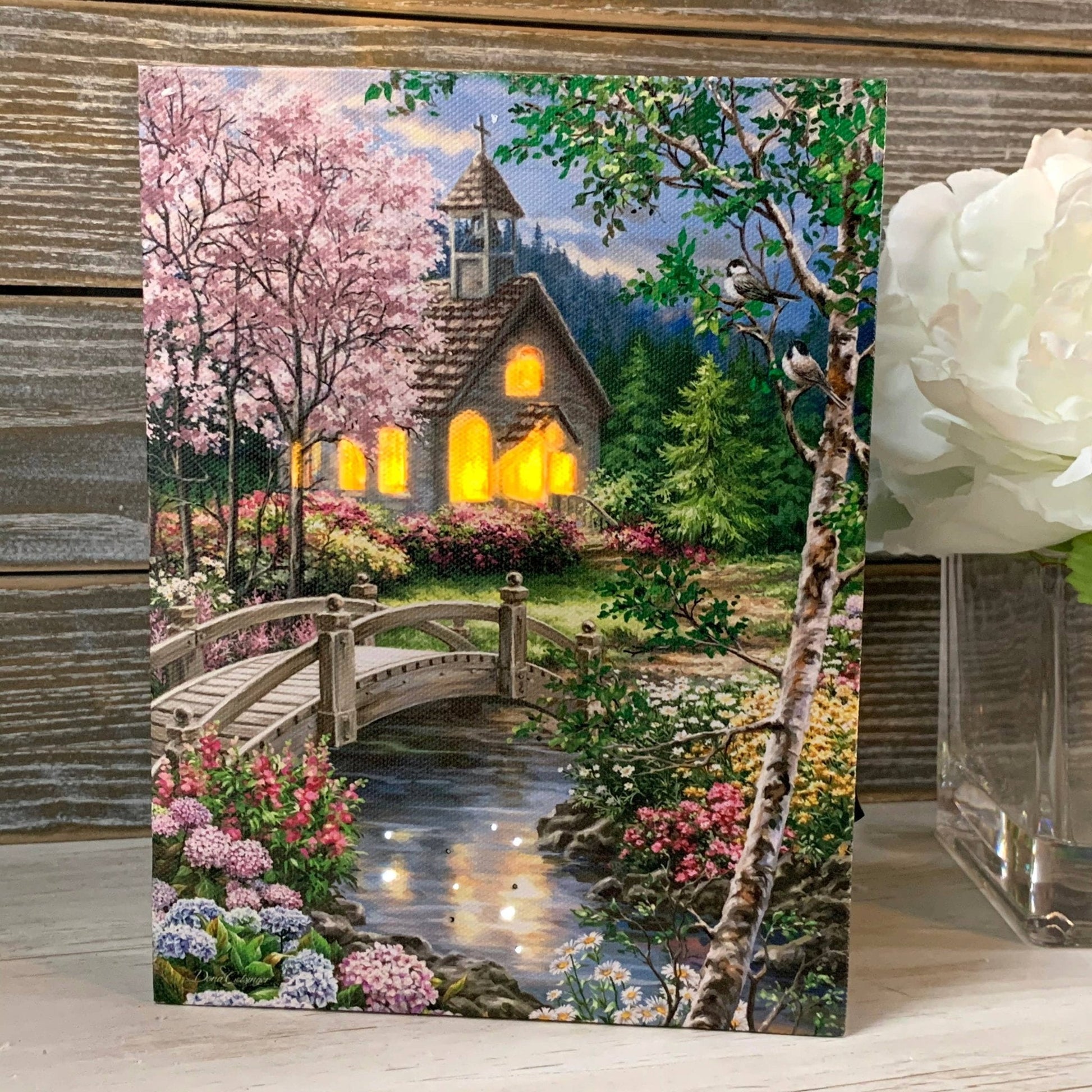 Spring Chapel 8x6 Lighted Tabletop Canvas | 2FruitBearers