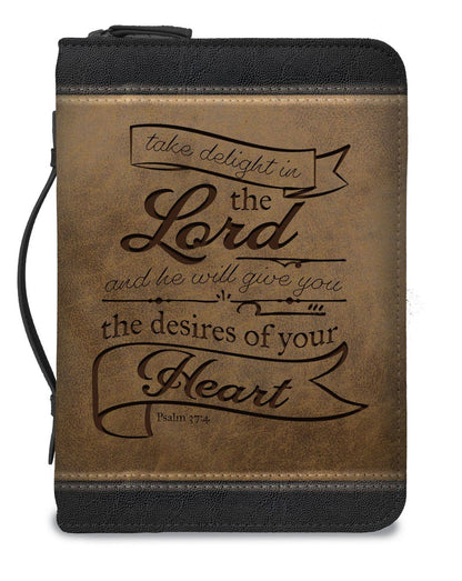 Take Delight in the Lord Bible Cover, Brown and Black | 2FruitBearers