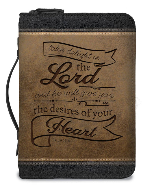 Take Delight in the Lord Bible Cover, Brown and Black | 2FruitBearers