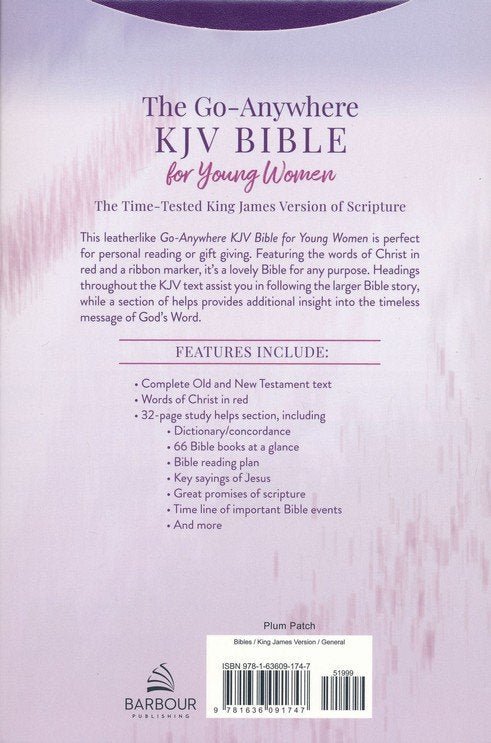 The Go-Anywhere KJV Bible for Young Women [Plum Patch] | 2FruitBearers