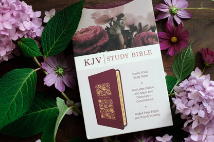 The KJV Study Bible, Indexed (Crimson Bouquet) | 2FruitBearers