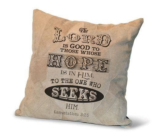 The Lord is Good Recycled Leather Pillow | 2FruitBearers