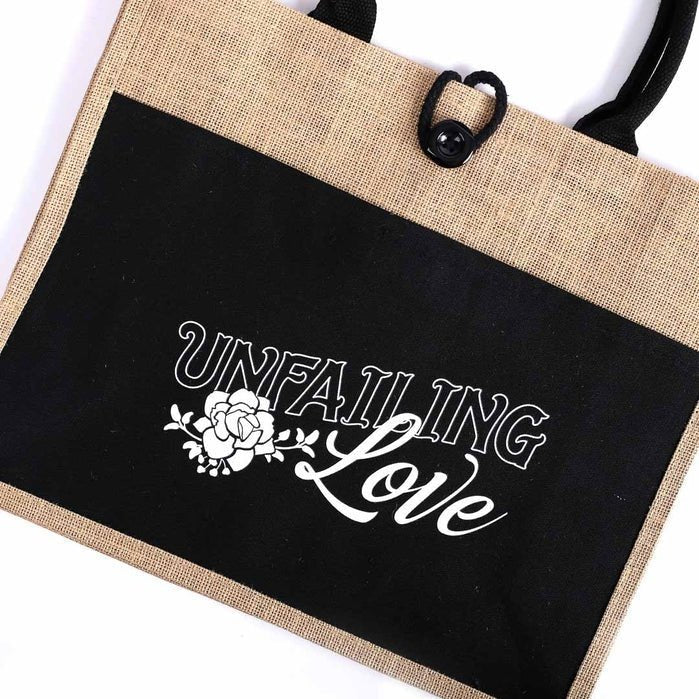 Unfailing Love Jute Tote Bag | 2FruitBearers