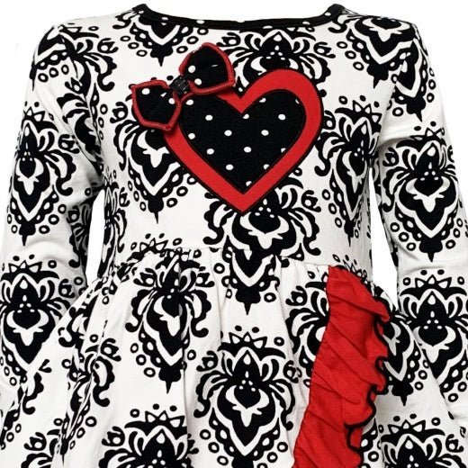 Winter Damask Valentine's Heart Dress Tunic & Leggings | 2FruitBearers